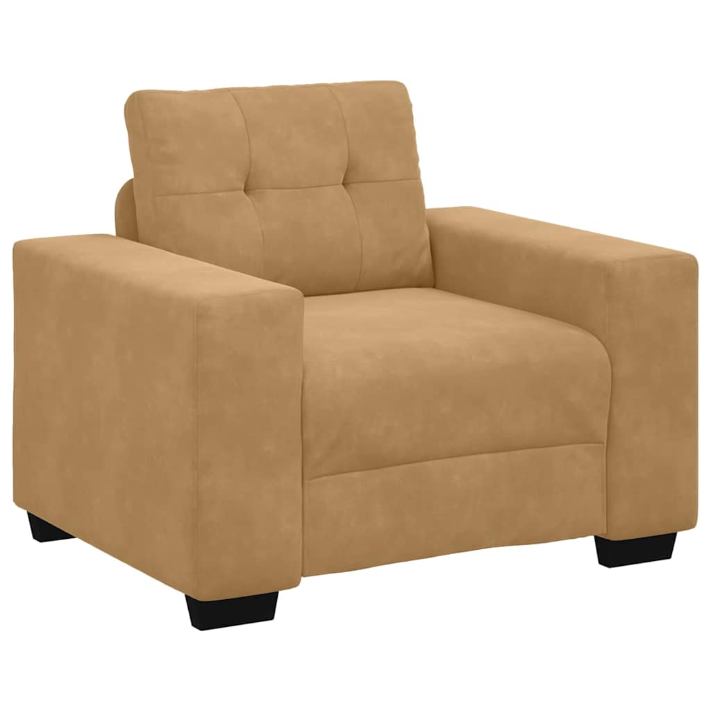 vidaXL Sofa Set 3 pcs Braun 221 x 80 x 80 cm Samt