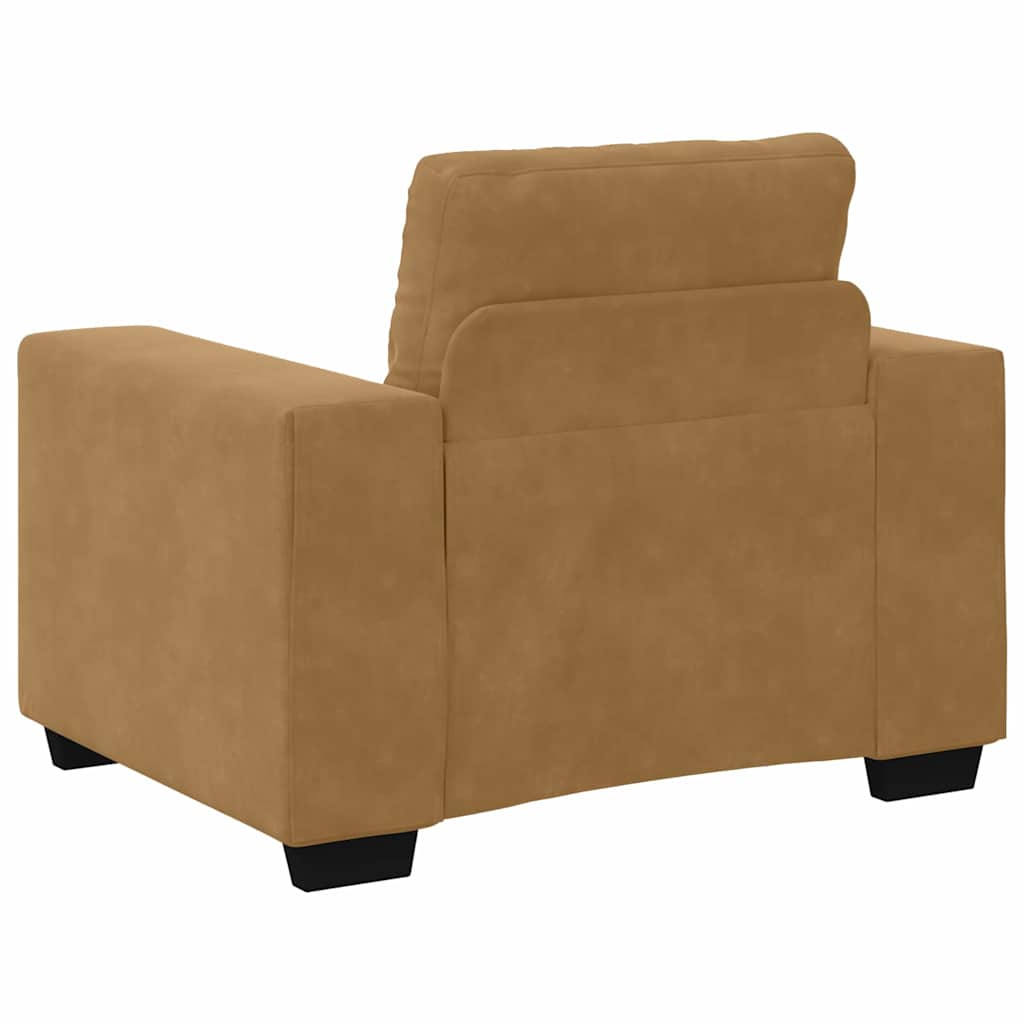 vidaXL Sofa Set 3 pcs Braun 221 x 80 x 80 cm Samt