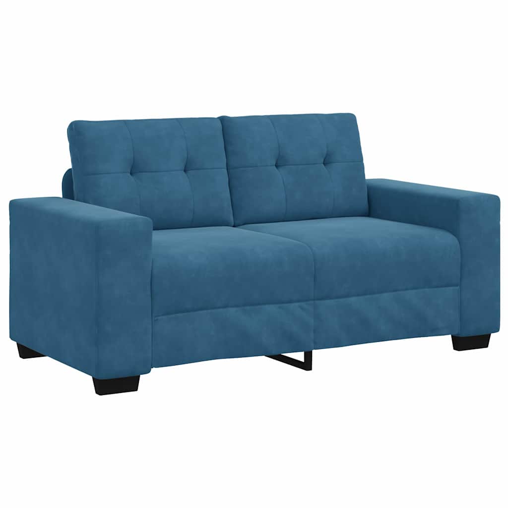 Sofa Set 3 pcs Blau 221 x 80 x 80 cm Samt