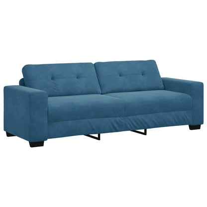 Sofa Set 3 pcs Blau 221 x 80 x 80 cm Samt