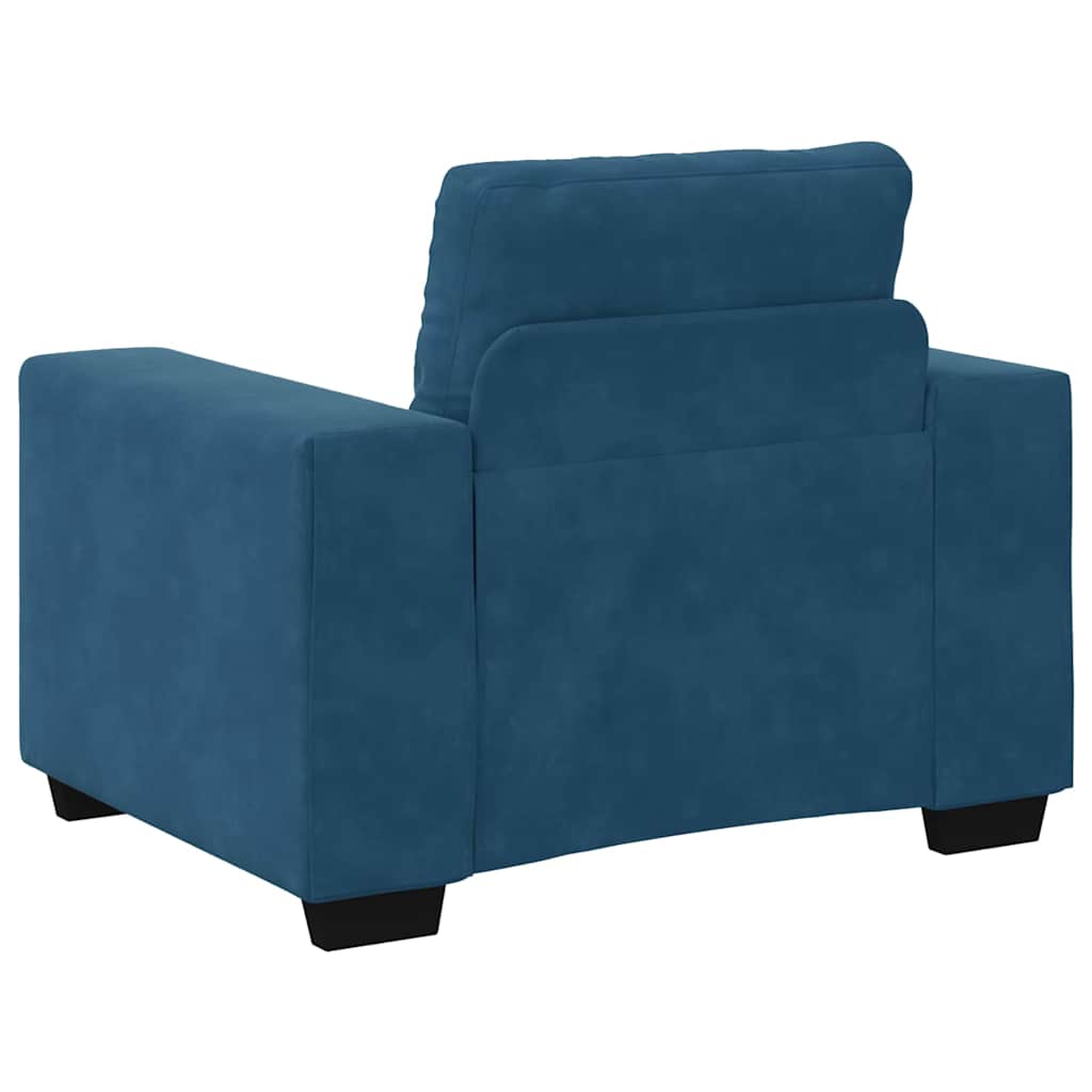 Sofa Set 3 pcs Blau 221 x 80 x 80 cm Samt