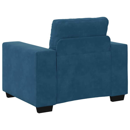 Sofa Set 3 pcs Blau 221 x 80 x 80 cm Samt