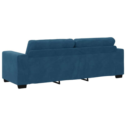 Sofa Set 3 pcs Blau 221 x 80 x 80 cm Samt