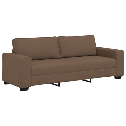 3-teiliges Sofa-Set mit Kissen, brauner Stoff