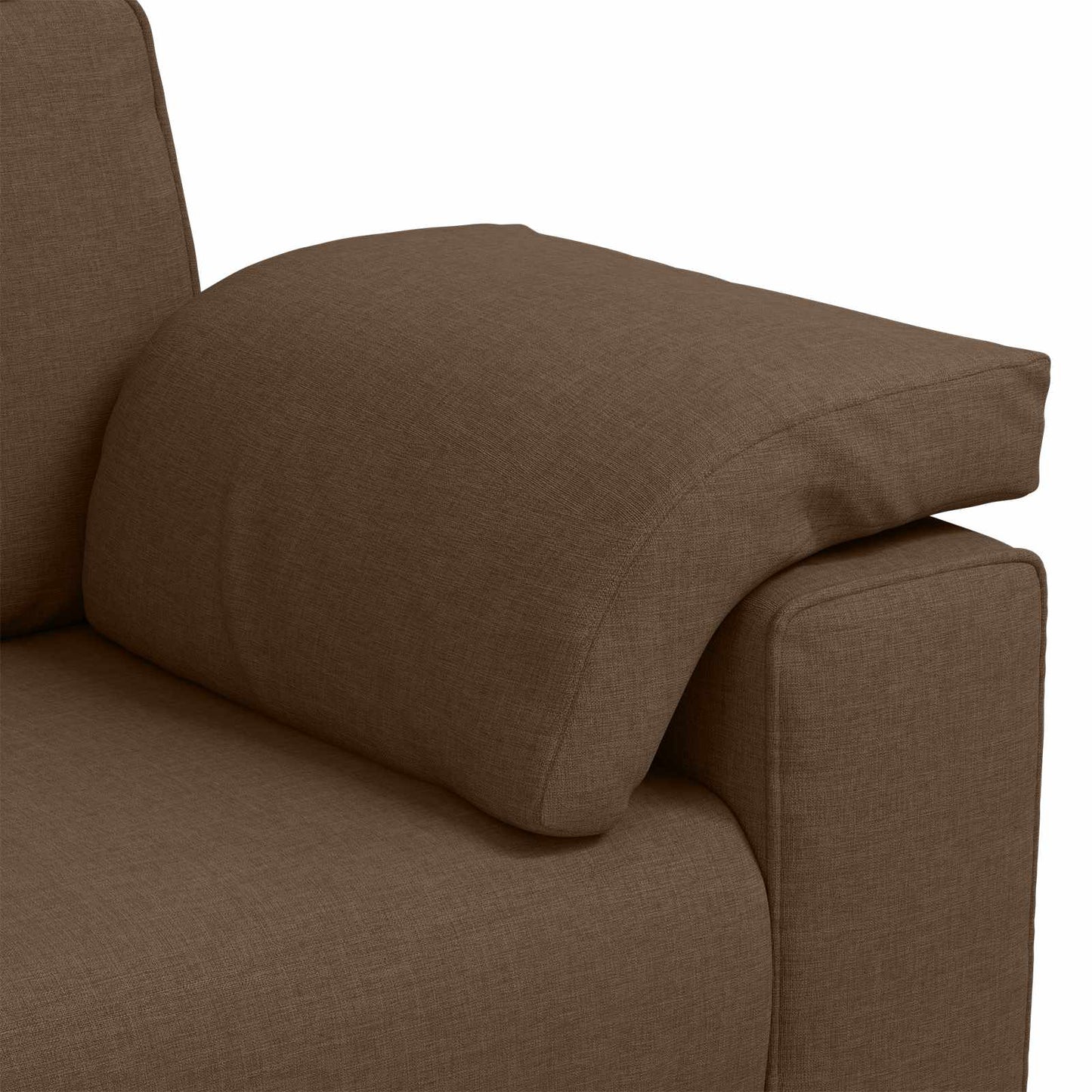 vidaXL Canapé 3 places Marron 219 x 80 x 82 cm Tissu mélangé lin