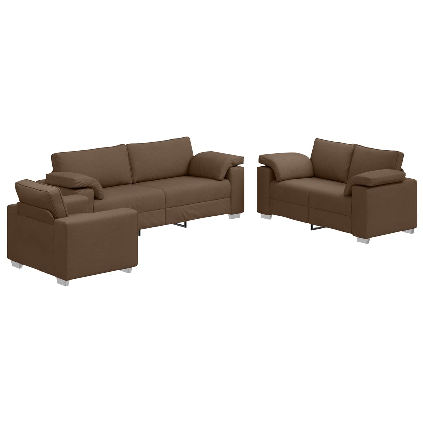 vidaXL Canapé 3 places Marron 219 x 80 x 82 cm Tissu mélangé lin
