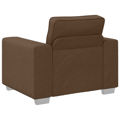 vidaXL Canapé 3 places Marron 219 x 80 x 82 cm Tissu mélangé lin