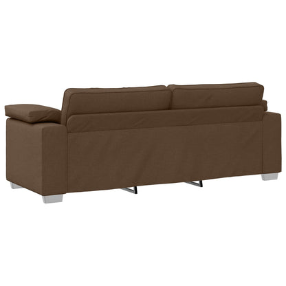 vidaXL Canapé 3 places Marron 219 x 80 x 82 cm Tissu mélangé lin