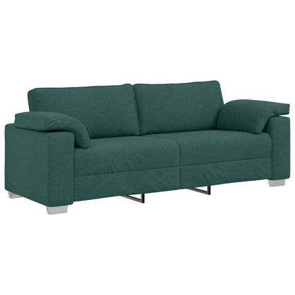 Sofa 3 pcs Dunkelgrün 219 x 80 x 82 cm Leinenmischgewebe