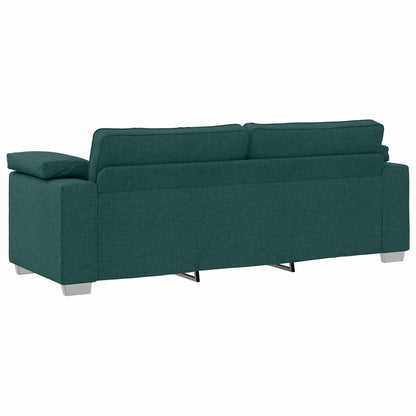 Sofa 3 pcs Dunkelgrün 219 x 80 x 82 cm Leinenmischgewebe