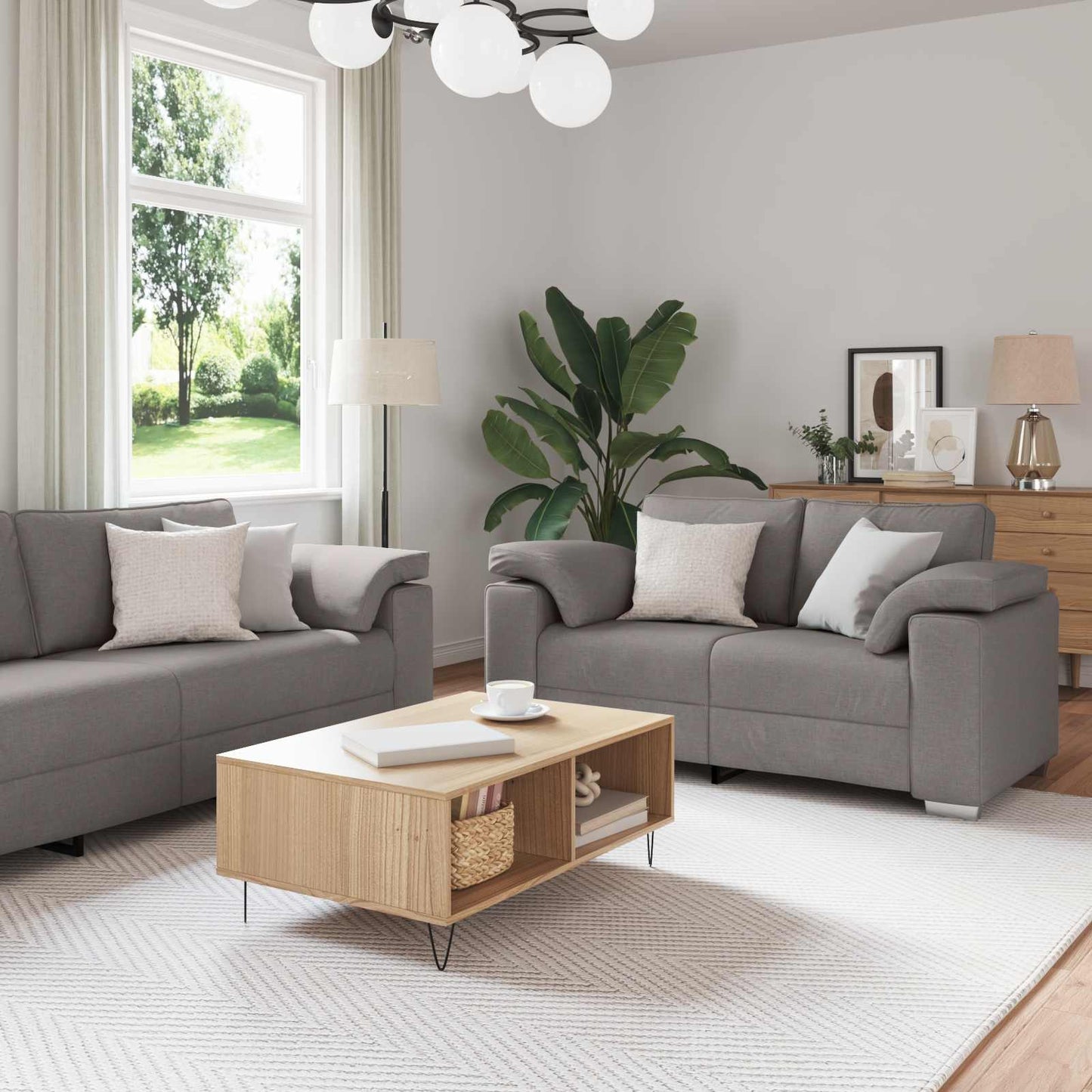 vidaXL Sofa 3 pcs Taupe 219 x 80 x 82 cm Leinenmischgewebe