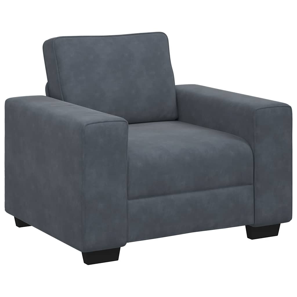vidaXL Ensemble de canapés 3 pcs avec coussins Velours gris foncé