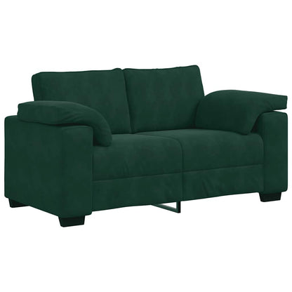 vidaXL Ensemble de canapés 3 pièces avec coussins Velours vert foncé