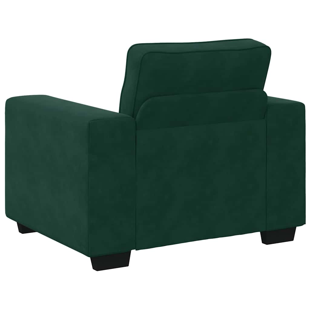 vidaXL Ensemble de canapés 3 pièces avec coussins Velours vert foncé