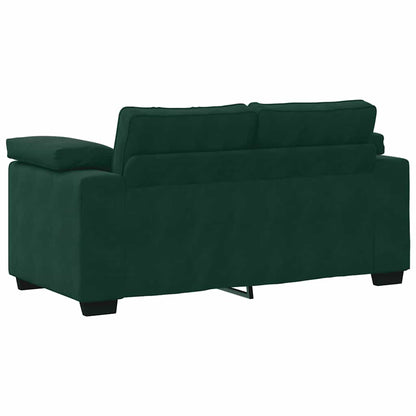 vidaXL Ensemble de canapés 3 pièces avec coussins Velours vert foncé
