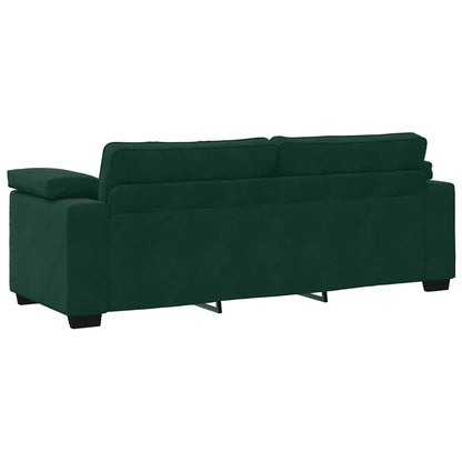 vidaXL Ensemble de canapés 3 pièces avec coussins Velours vert foncé