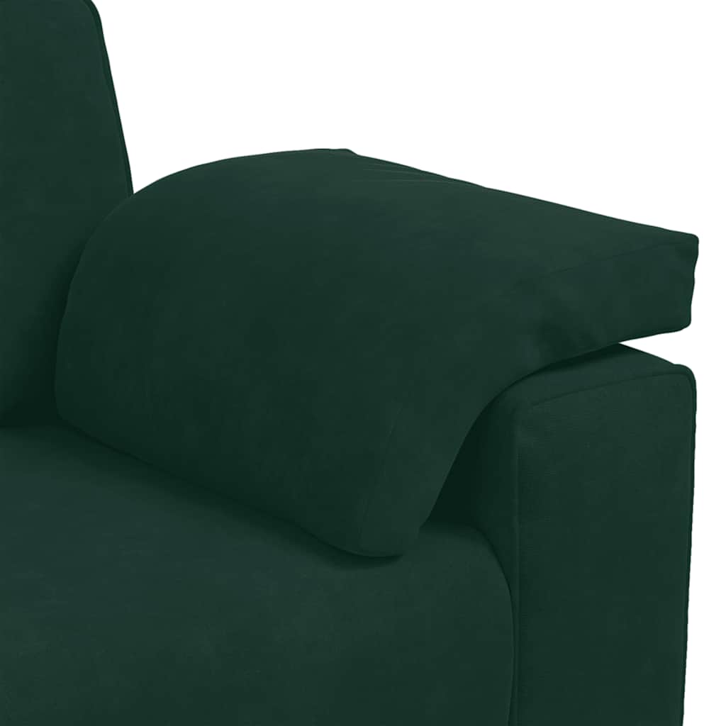vidaXL Ensemble de canapés 3 pièces avec coussins Velours vert foncé