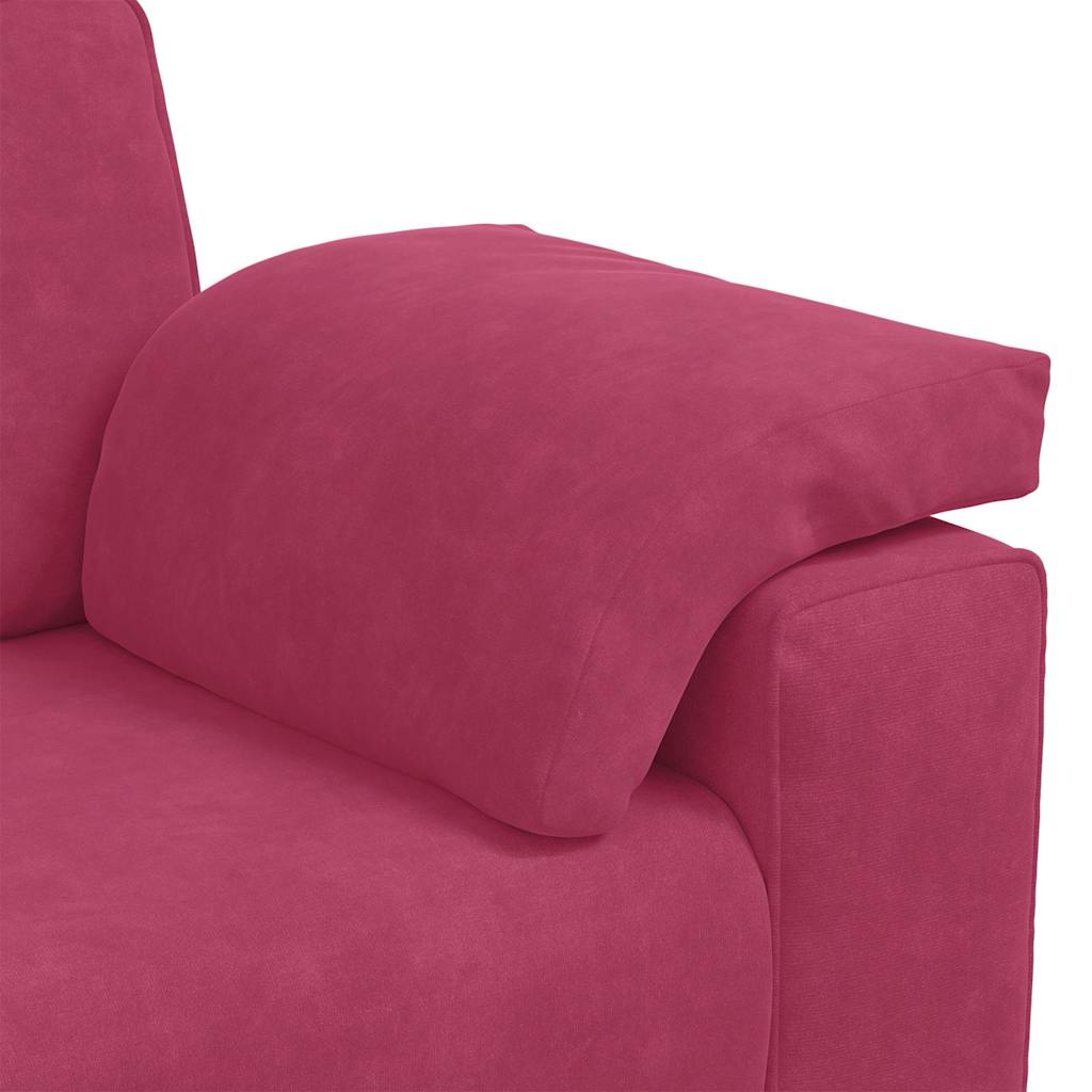 vidaXL 3-tlg. Sofagarnitur mit Kissen Weinrot Samt