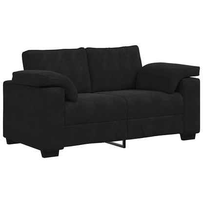vidaXL Ensemble de canapés 3 pcs avec coussins Velours noir