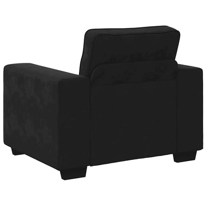 vidaXL Ensemble de canapés 3 pcs avec coussins Velours noir