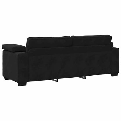 vidaXL Ensemble de canapés 3 pcs avec coussins Velours noir