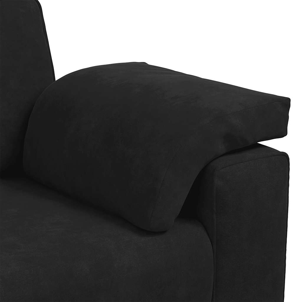 vidaXL Ensemble de canapés 3 pcs avec coussins Velours noir
