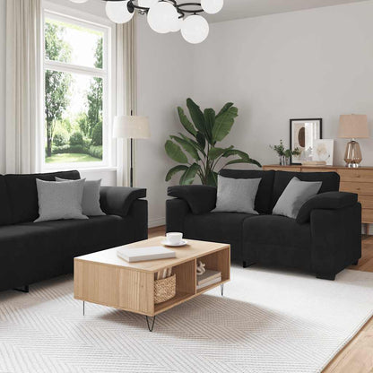 vidaXL Ensemble de canapés 3 pcs avec coussins Velours noir