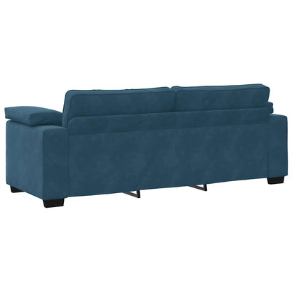 vidaXL Ensemble de canapés 3 pcs avec coussins Velours bleu