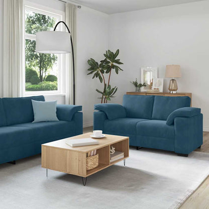 vidaXL Ensemble de canapés 3 pcs avec coussins Velours bleu