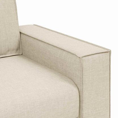 vidaXL Sofa 2 pcs Beige Leinenmischgewebe