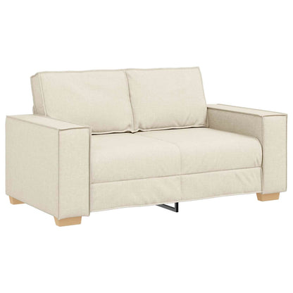 vidaXL Sofa 2 pcs Beige Leinenmischgewebe