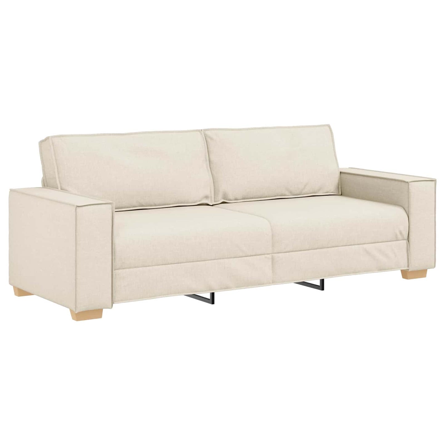 vidaXL Sofa 2 pcs Beige Leinenmischgewebe