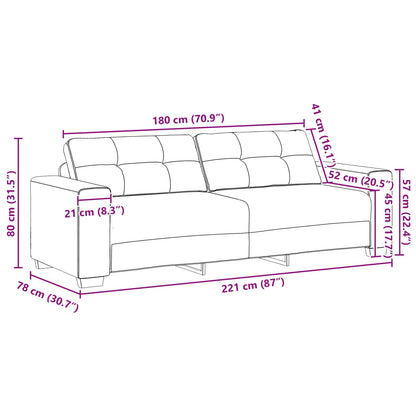 Sofa 2 pcs Beige 221 x 80 x 80 cm Leinenmischgewebe