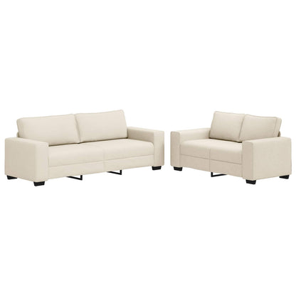 Sofa 2 pcs Beige 221 x 80 x 82 cm Leinenmischgewebe