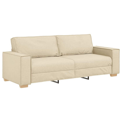 vidaXL 2-tlg. Sofagarnitur mit Kissen Creme Stoff