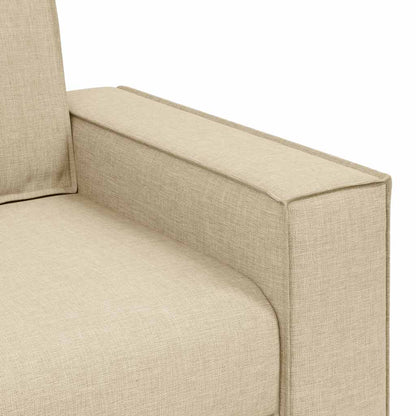 vidaXL 2-tlg. Sofagarnitur mit Kissen Creme Stoff