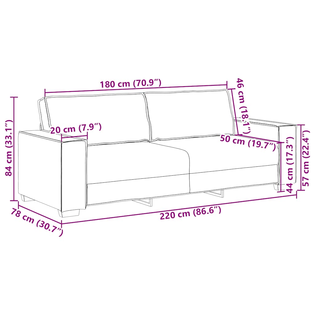vidaXL 2-tlg. Sofagarnitur mit Kissen Creme Stoff