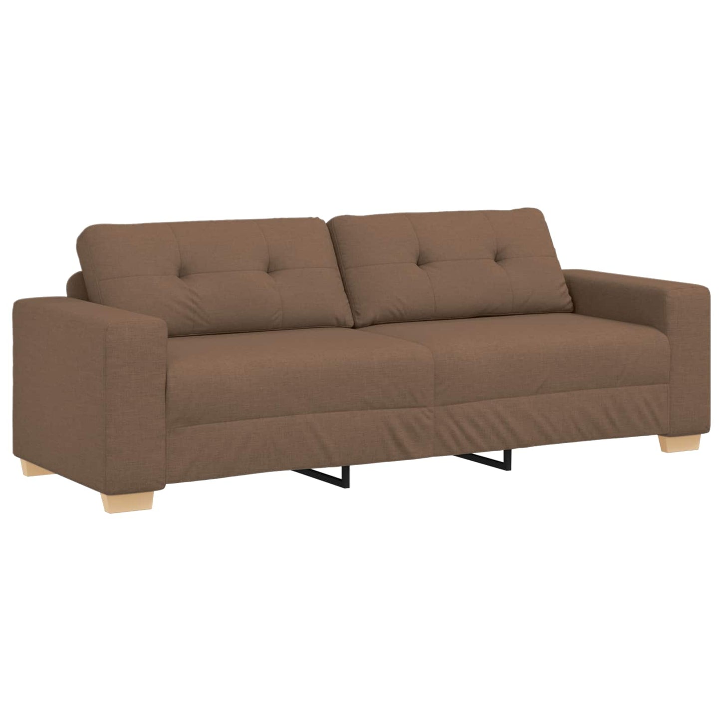 vidaXL Sofa 2 pcs Braun Leinenmischgewebe