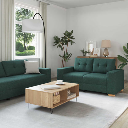 vidaXL Canapé 2 places Vert Tissu mélangé de lin