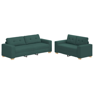 vidaXL Canapé 2 places Vert Tissu mélangé de lin