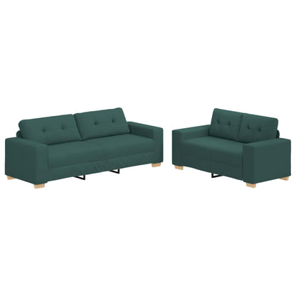 vidaXL Canapé 2 places Vert Tissu mélangé de lin