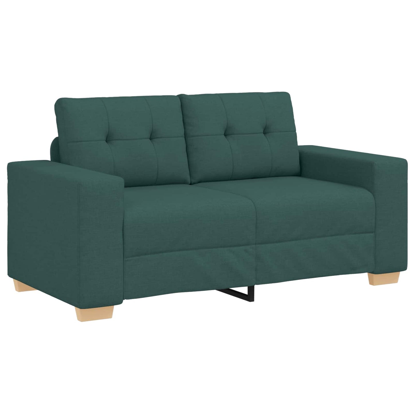 vidaXL Canapé 2 places Vert Tissu mélangé de lin