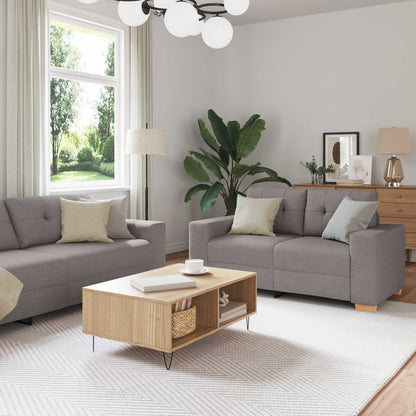vidaXL Sofa 2 pcs Taupe Leinenmischgewebe