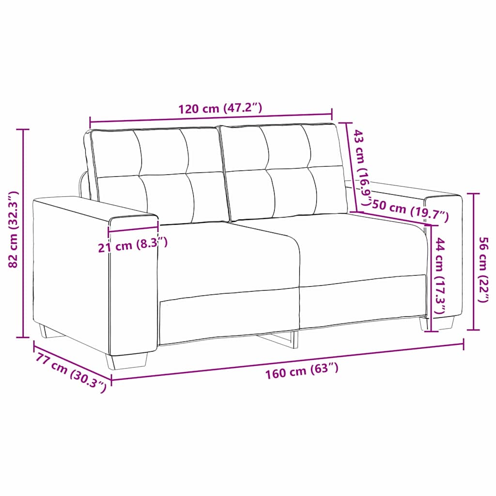 vidaXL Ensemble de canapés 2 pcs Marron 221 x 78 x 80 cm Velours