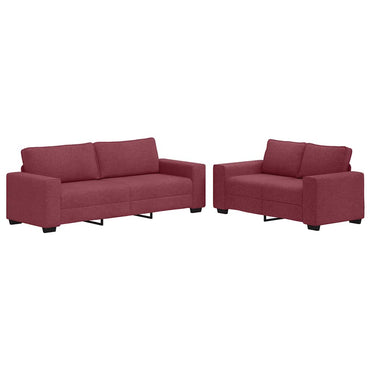 vidaXL Ensemble de canapés 2 pcs avec coussins Tissu Rouge bordeaux