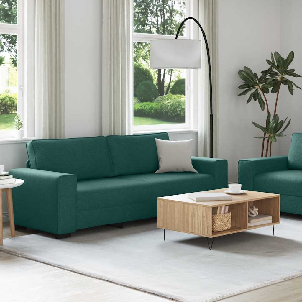 vidaXL 2-teiliges Sofa-Set mit Kissen, dunkelgrüner Stoff