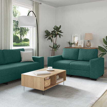 vidaXL 2-teiliges Sofa-Set mit Kissen, dunkelgrüner Stoff