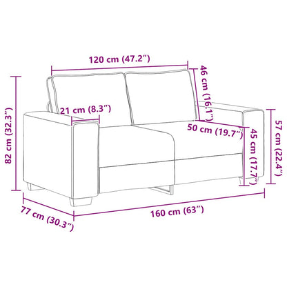vidaXL 2-tlg. Sofagarnitur mit Kissen Taupe Stoff