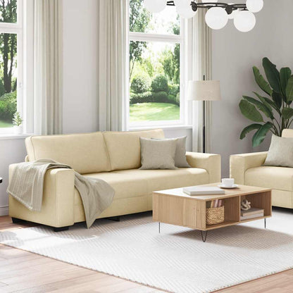 vidaXL Ensemble de canapés 2 pcs avec coussins Tissu Crème