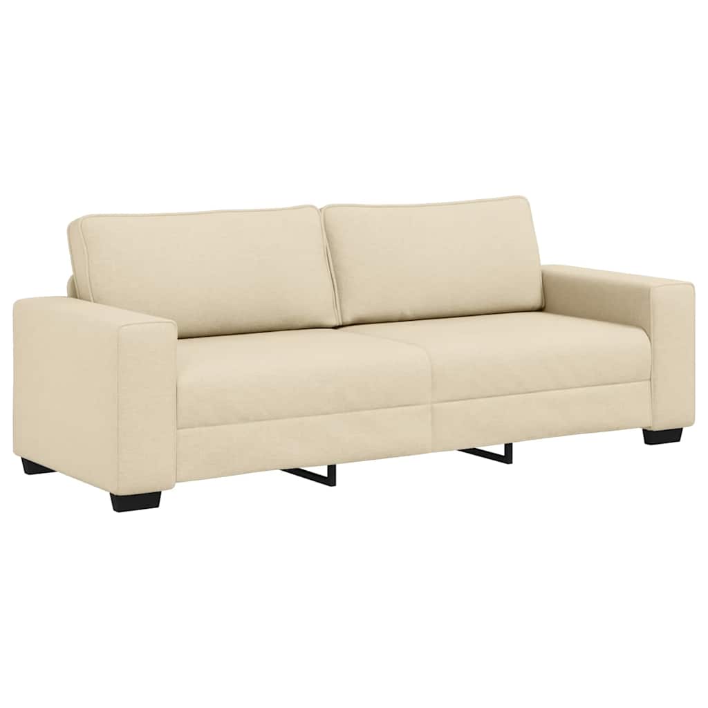 vidaXL Ensemble de canapés 2 pcs avec coussins Tissu Crème